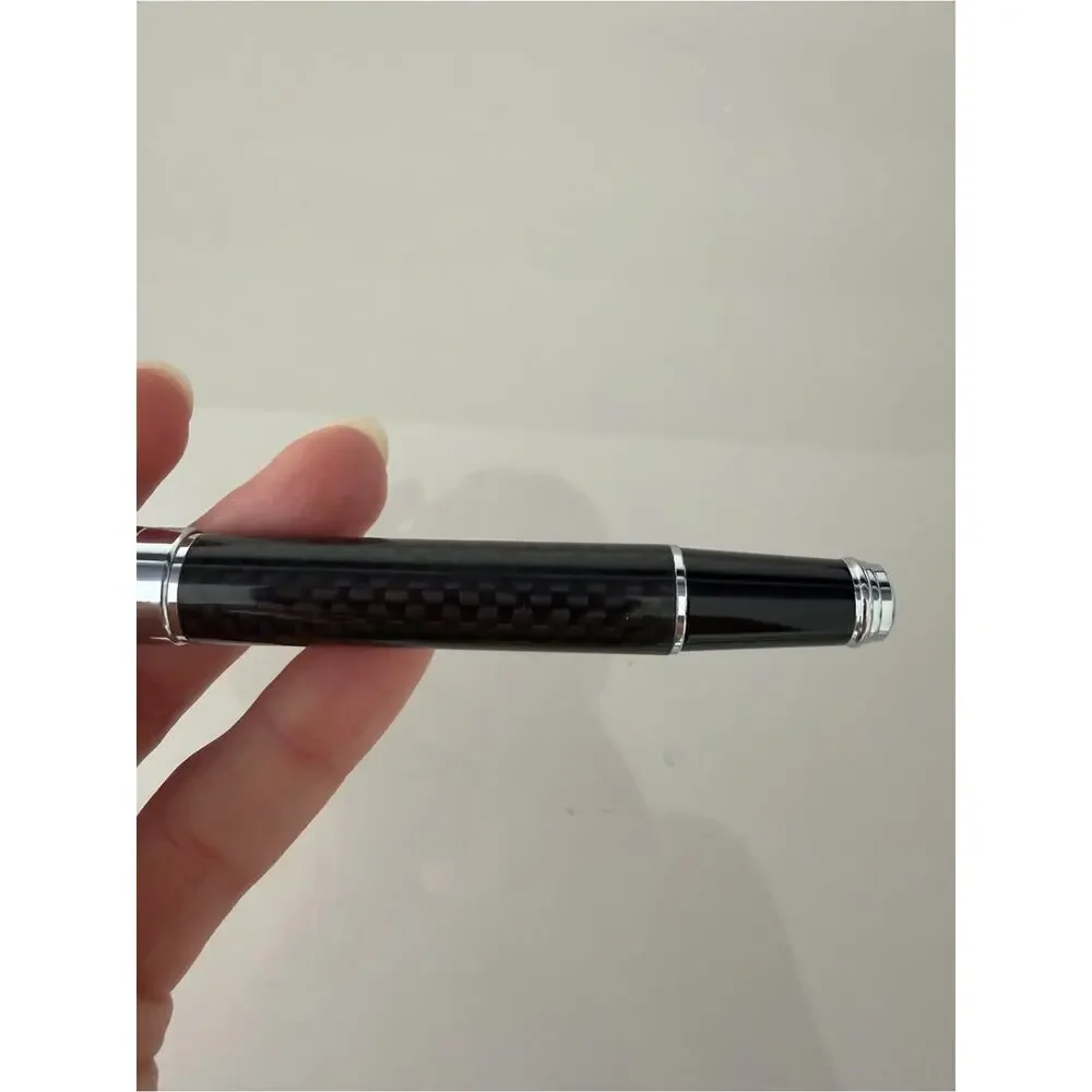 🗽BMW Black Carbon Fiber Ballpoint Pen with Silver Trim